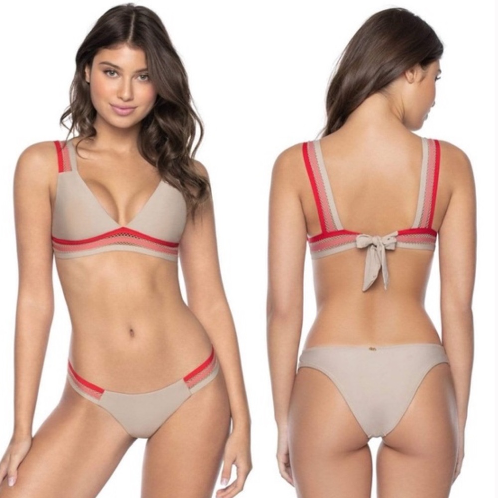 s PILYQ Ashlynn Trim Halter & Trim Tab Bikini Set
